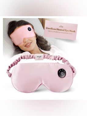 Brand New Drop of Diviniti Heated Mulberry Silk Eye Mask - Baby Pink